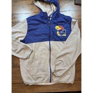 Kansas Jayhawks G-III Carl Banks Hoodie LG Full Zip Windbreaker Panel KU Jacket